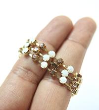 16 SS Rhinestone Chain Swarovski in White Alabaster & Light Smoked Topaz 4mm 0.5/1/2/5/15 Meters vintage findings, strass chains