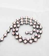 16ss Swarovski 2088 Chain in Flat Vintage Rose (4mm) 0.5/1/2/5 Meters Vintage Black Settings Bridal Supplies|Jewelry Making, embellishments