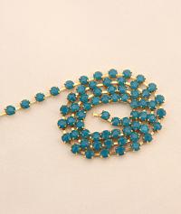 12 SS Rhinestone Chain Swarovski Caribbean Blue Opal 3mm 0.5/1/2/5 Meters strass chains, couture materials
