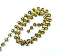 18ss Swarovski Rhinestone Chain in Lime (4.2mm) 0.5/1/2/5 Meters Bridal Supplies, Jewelry, vintage findings, embroidery materials