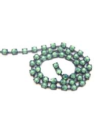 16ss Swarovski 2088 Chain in Flat Back Palace Green Opal (4mm) 0.5/1/2/5 Meters Vintage Black Settings Bridal Supplies|Jewelry Making
