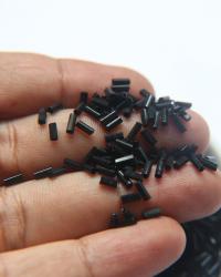 True Cuts Size 2 (2x4mm) Bugle Beads 5/10/20/50/250/500 Grams Jet Black 23980 Preciosa Ornella loose tube beads, embroidery materials, craft