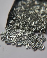 True Cuts Size 2 (2x4mm) Bugle Beads 5/10/20/50/250/500 Grams Metallic Aluminum Silver Preciosa Ornella loose tube beads embroidery material