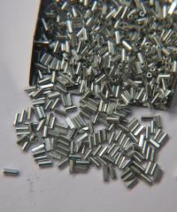 True Cuts Size 2 (2x4mm) Bugle Beads 5/10/20/50/250/500 Grams Metallic Aluminum Silver Preciosa Ornella loose tube beads embroidery material