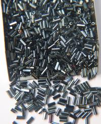 True Cuts Size 2 (2x4mm) Bugle Beads 5/10/20/50/250/500 Grams Metallic Blue Preciosa Ornella loose tube beads, embroidery materials, craft