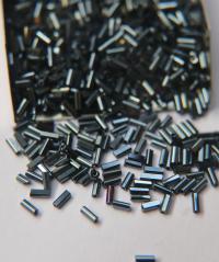 True Cuts Size 2 (2x4mm) Bugle Beads 5/10/20/50/250/500 Grams Metallic Blue Preciosa Ornella loose tube beads, embroidery materials, craft