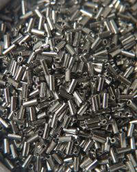 True Cuts Size 2 (2x4mm) Bugle Beads 5/10/20/50/250/500 Grams Metallic Gunmetal Preciosa Ornella loose tube beads, embroidery materials