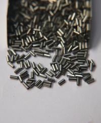 True Cuts Size 2 (2x4mm) Bugle Beads 5/10/20/50/250/500 Grams Metallic Gunmetal Preciosa Ornella loose tube beads, embroidery materials