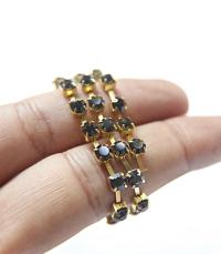 18ss Swarovski Rhinestone Chain in Mocca (4.2mm) 0.5/1/2/5 Meters Bridal Supplies, Jewelry Making, vintage findings, embroidery materials