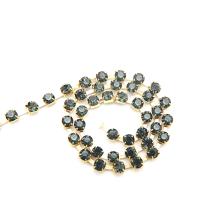 16 SS Rhinestone Chain Swarovski in MORION 4mm 0.5/1/2/5/15 Meters vintage findings, strass chains, embroidery materials, vintage findings