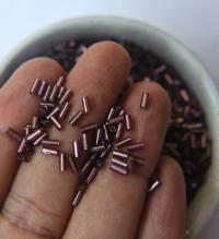 True Cuts Size 2 (2x4mm) Bugle Beads 5/10/20/50/250/500 Grams Amethyst Silverlined Preciosa Ornella loose tube beads, embroidery materials
