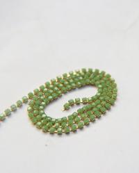 6SS Rhinestone Chain Vintage Glass Light Olive opaque 2mm 1/2/5/15 Meters embroidery materials, craft vintage findings, embellishments lace