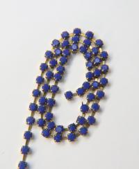16 SS Rhinestone Chain Vintage Glass Pressed Chatons Royal Blue Opaque (4mm) 1/2/5/15 Meters embroidery materials, craft vintage findings