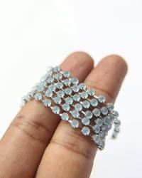 12 SS Rhinestone Chain Vintage Glass Light Sapphire Frosted Silver Plated 3mm 1/2/5/15 Meters Wedding Supplies|Jewelry Making|Decoration