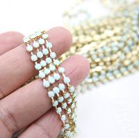 12 SS Swarovski Cup Chain in Mint Alabaster 3mm Made in Austria 0.5/1/2/5 Meters strass chains, embroidery materials, craft supplies