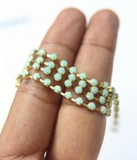 12 SS Swarovski Cup Chain in Mint Alabaster 3mm Made in Austria 0.5/1/2/5 Meters strass chains, embroidery materials, craft supplies