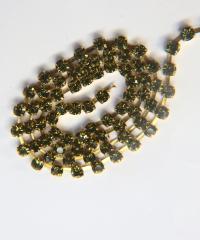 18ss Swarovski Rhinestone Chain in Khaki (4.2mm) 0.5/1/2/5 Meters Bridal Supplies, Jewelry Making, vintage findings, embroidery materials