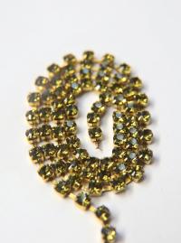 18ss Swarovski Rhinestone Chain in Khaki (4.2mm) 0.5/1/2/5 Meters Bridal Supplies, Jewelry Making, vintage findings, embroidery materials