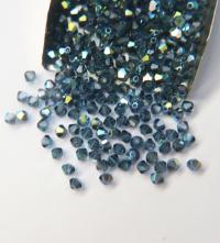 4mm Swarovski Montana AB Bicones 36/72/144/432/720 Pieces Jewellery making beads, couture embellishments, rainbow sequins