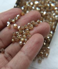 4mm Swarovski Crystal Golden Honey Bicones Beads 36/72/144/432/720 Pieces PREMIUM MATERIALS,embroidery materials, jewelry supplies