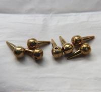 Solid Metal Drops, Spike Charms, in brass 22x10mm, 1.5mm Loop, 4/30 pieces vintage findings, jewlery making, art deco, premium supplies