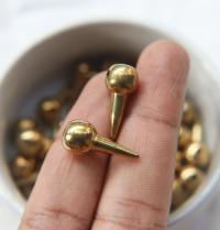 Solid Metal Drops, Spike Charms, in brass 22x10mm, 1.5mm Loop, 4/30 pieces vintage findings, jewlery making, art deco, premium supplies