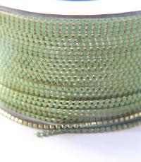 6SS Rhinestone Chain Vintage Glass Light Olive opaque 2mm 1/2/5/15 Meters embroidery materials, craft vintage findings, embellishments lace