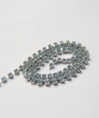 12 SS Rhinestone Chain Vintage Glass Light Sapphire Frosted Silver Plated 3mm 1/2/5/15 Meters Wedding Supplies|Jewelry Making|Decoration