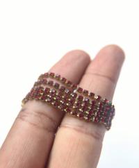 14pp Swarovski Vintage Chain in Siam (2mm) 0.5/1/2/5/15 Meters Brass Settings vintage premium findings, strass chains, jewelry making