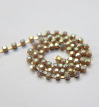 16 SS Rhinestone Chain Vintage Opaque Lavender AB (4mm) 1/2/5/15 Meters vintage findings, jewelry making, craft supplies embroidery material