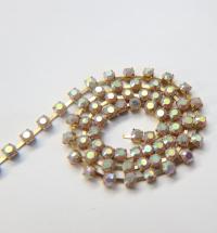 16 SS Rhinestone Chain Vintage Opaque Lavender AB (4mm) 1/2/5/15 Meters vintage findings, jewelry making, craft supplies embroidery material