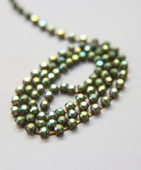 16 SS Rhinestone Chain Vintage Glass Peridot Aurore Boreale (4mm) 1/2/5/15 Meters jewelry making, embroidery materials, vintage findings