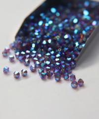 Swarovski (3/4mm) Amethyst AB 2X FC Bicones Rainbow Beads 36/72/144/432/720 Pieces rainbow beads, jewelry making, couture embellishments