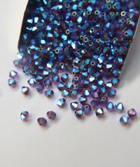 Swarovski (3/4mm) Amethyst AB 2X FC Bicones Rainbow Beads 36/72/144/432/720 Pieces rainbow beads, jewelry making, couture embellishments