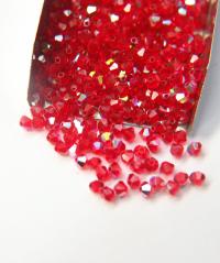 Swarovski (4mm) Light Siam AB Bicones rainbow beads 36/72/144/432/720 Pieces, PREMIUM rainbow beads, jewelry making, couture embellishments