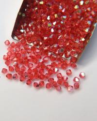 4mm Swarovski Padparadscha AB Bicones 36/72/144/432/720 Pieces rainbow beads, jewelry making, couture embellishments, embroidery materials