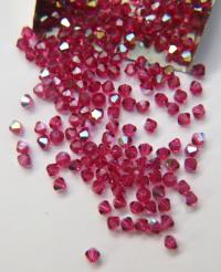4mm Swarovski Fuchsia AB Bicones rainbow beads 36/72/144/432/720 Pieces rainbow beads, jewelry making, couture embellishments, embroidery