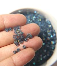 4mm Swarovski Montana AB Bicones 36/72/144/432/720 Pieces Jewellery making beads, couture embellishments, rainbow sequins