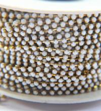 12 SS Rhinestone Chain Vintage Glass Vintage Chatons Opaque Chalk White (3mm) 1/2/5/15 Meters vintage findings, jewelry making, craft supply