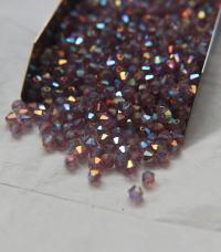 4mm Light Amethyst (212) 2X Shimmer Swarovski Bicone Cuts beads AB 36/72/144/432/720 Pieces embellishment couture