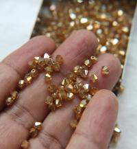 4mm Swarovski Crystal Golden Shine Bicones Beads 36/72/144/432/720 Pieces PREMIUM MATERIALS,embroidery materials, jewelry supplies