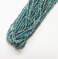 11/0 Hanks Charlotte Cut Beads Patina Dark Aqua Transparent Silver 1/5/25/50/100 Hanks 2.0mm PREMIUM SEED beads, jewelry supply, findings