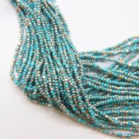 11/0 Hanks Charlotte Cut Beads Patina Premium Turquoise Blue Opaque Silver 1/5/25/50/100 Hanks 2.0mm PREMIUM SEED beads, jewelry supply