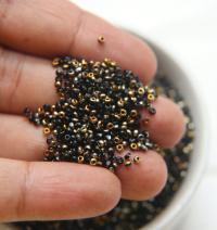 11/0 Charlotte Cut Beads Patina Jet Black Bronze Gold 10/20/50/250/500 Grams PREMIUM MATERIALS