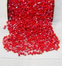 11/0 Charlotte Cut Beads Patina Light Red Opaque Aurore Boreale 10/20/50/250/500 Grams PREMIUM MATERIALS