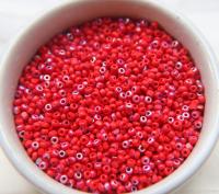8/0 Charlotte Cut Beads Patina Light Red Opaque Aurore Boreale 10/20/50/250/500 Grams PREMIUM SEED Beads, jewelry supply, vintage findings