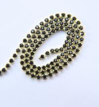 18PP Rhinestone Chain Swarovski vintage 2.5mm (0.5/1/2/5 Meters) vintage findings, strass chains, PREMIUM supplies, wedding decorations