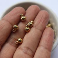 Round Solid Metal Drops, Ball drop Charms, in brass 6mm, 1.4mm Loop, 10/35/150 pieces jewelry findings, vintage jewelry parts