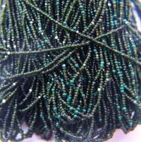 11/0 Hanks Charlotte Cut Beads Mix Transparent Dark Olivine & Opaque Emerald 1/5/25/50/100 Hanks 2.0mm glass beads, jewelry supply, findings