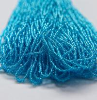 11/0 Hanks Charlotte Cut Beads Aqua (Transparent) 1/5/25/50/100 Hanks 2.0mm glass beads, jewelry supply, findings, craft supply vintage